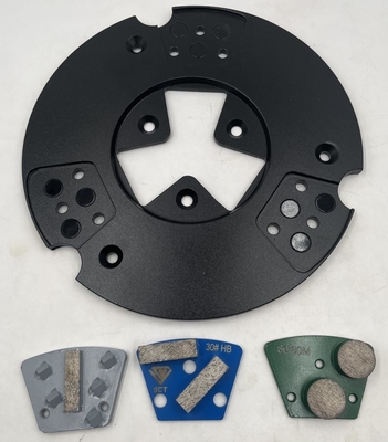 270mm HTC Conversion Plate With Triple Trapezoid Shape Magnetic Slots To Be Able To Use Variety Types Of Trapezoid Floor Grinding Diamond Tools