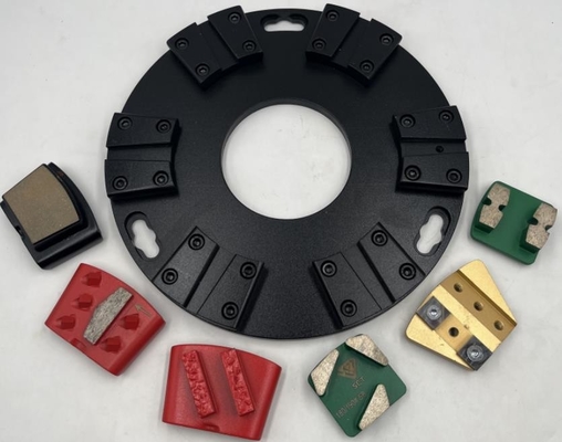 270mm Husqvarna Conversion Plate With Six Multi-function EZ-Change &amp; Redi-Lock Slots To Be Able To Use HTC and Husqvarna Floor Grinding Diamond Tools