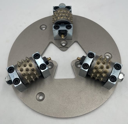 270mm HTC Floor Grinders Bush Hammer Plates With Triple Rollers For Floor Preparation Coating Removal Expose Large Aggregate Stone Anti-Slip Finishes