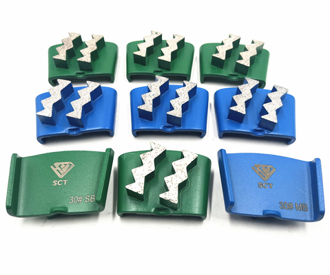 HTC EZ Change Slide On Double Aggressive Diamond Segments Metal Bonded Concrete Terrazzo Floor Preparation Rough Grinding Shoes