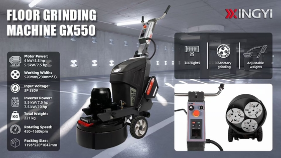 Xingyi GX Series GX550 Triple-Heads Planetary Grinding Polishing Machine Walk Behind Floor Grinders