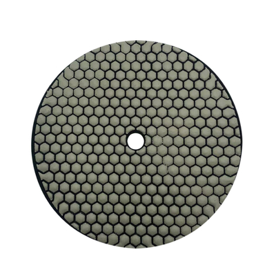 5'' 125mm Honeycomb Velcro Backed Concrete Terrazzo Marble Granite Engineered Stone Resin Bond Diamond Dry Polishing Pads For Handheld Electric Angle Grinders or Air Grinders