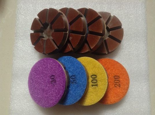 3'' Velcro Backed Copper Bond Concrete Floor Hybrid Resin Transitional Dry Diamond Polishing Pads