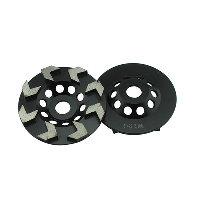 5'' 125mm 8S Arrow Segments Diamond Grinding Abrasive Cup Wheels For Handheld Grinders To Be Used On Concrete Terrazzo Natural Stone Surface